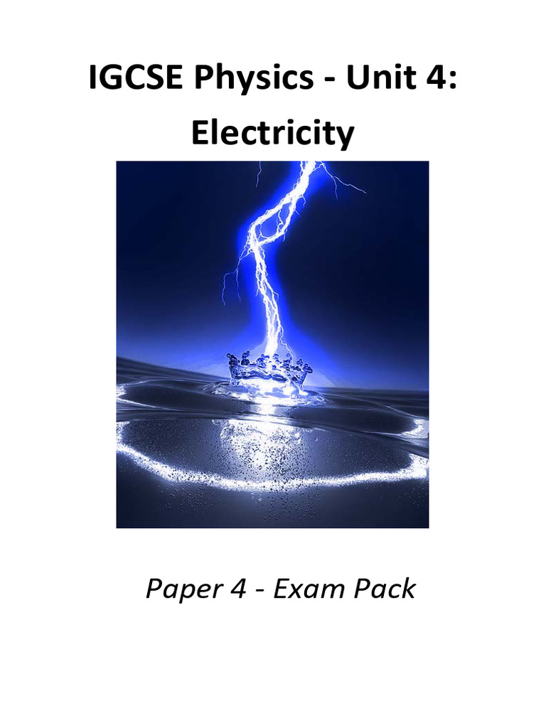 IGCSE Electricity - Paper 4 Review Pack | PDF | Electric Charge ...