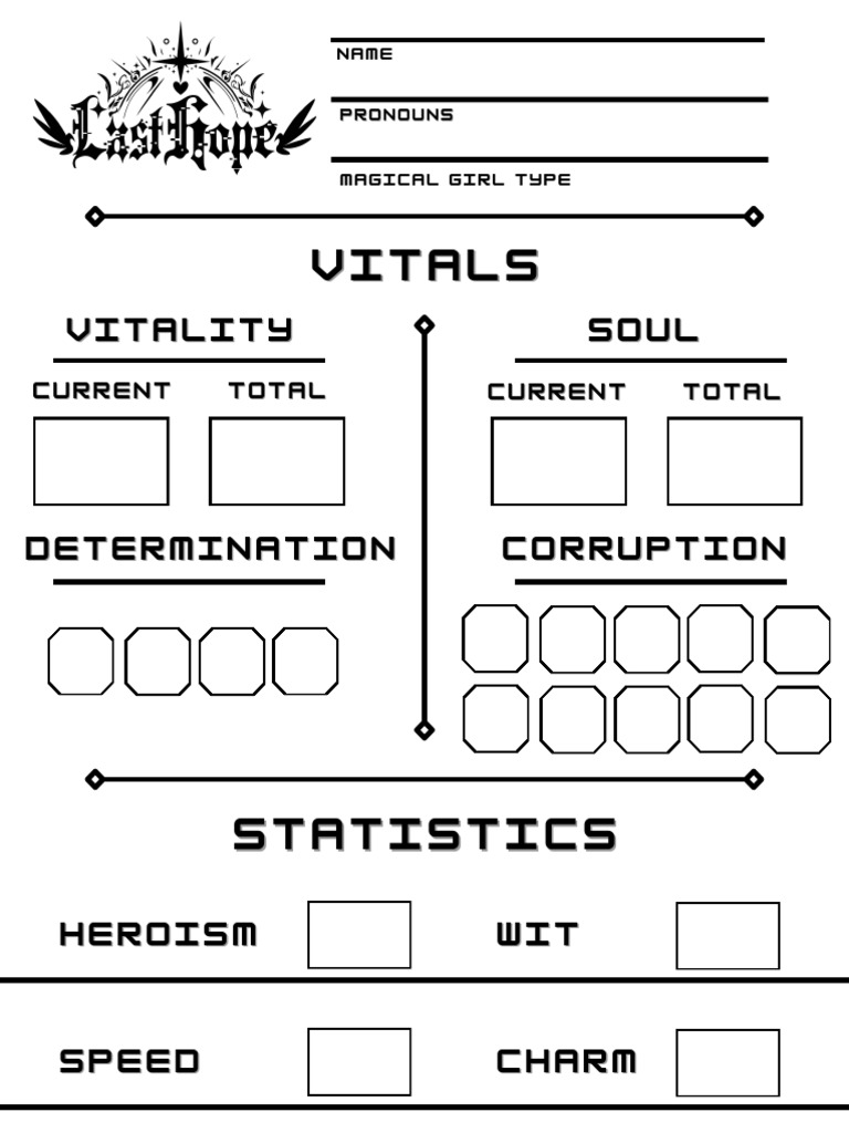 Last Hope - Character Sheet | PDF