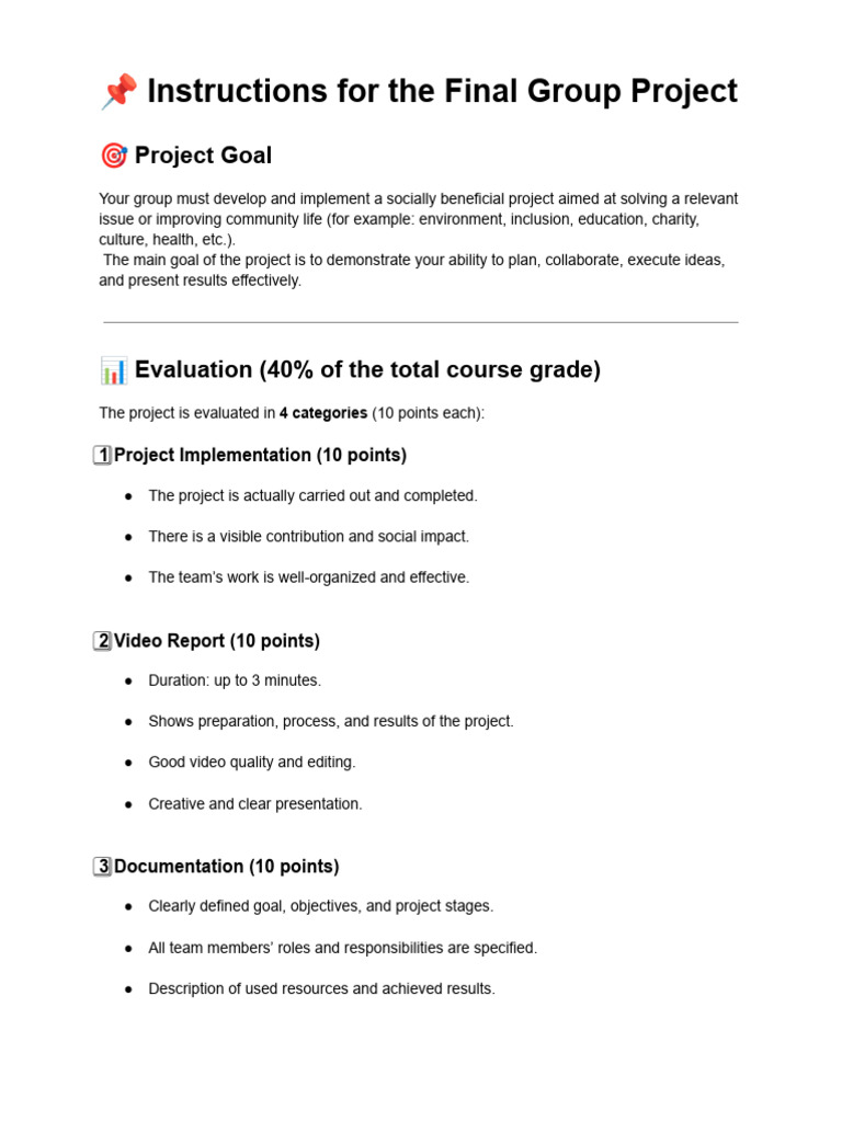 Instructions for the Final Group Project ...