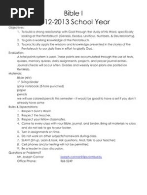 bible i syllabus