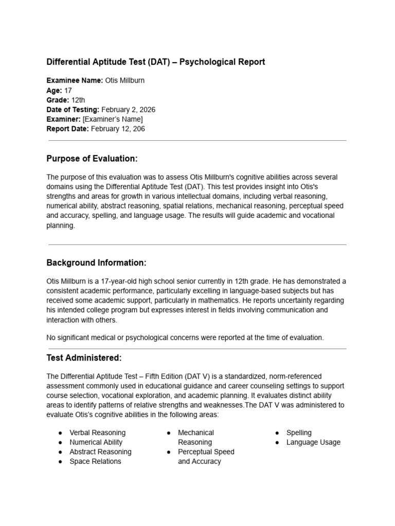 Psychological-Report-sample-2 | PDF | Reason | Communication