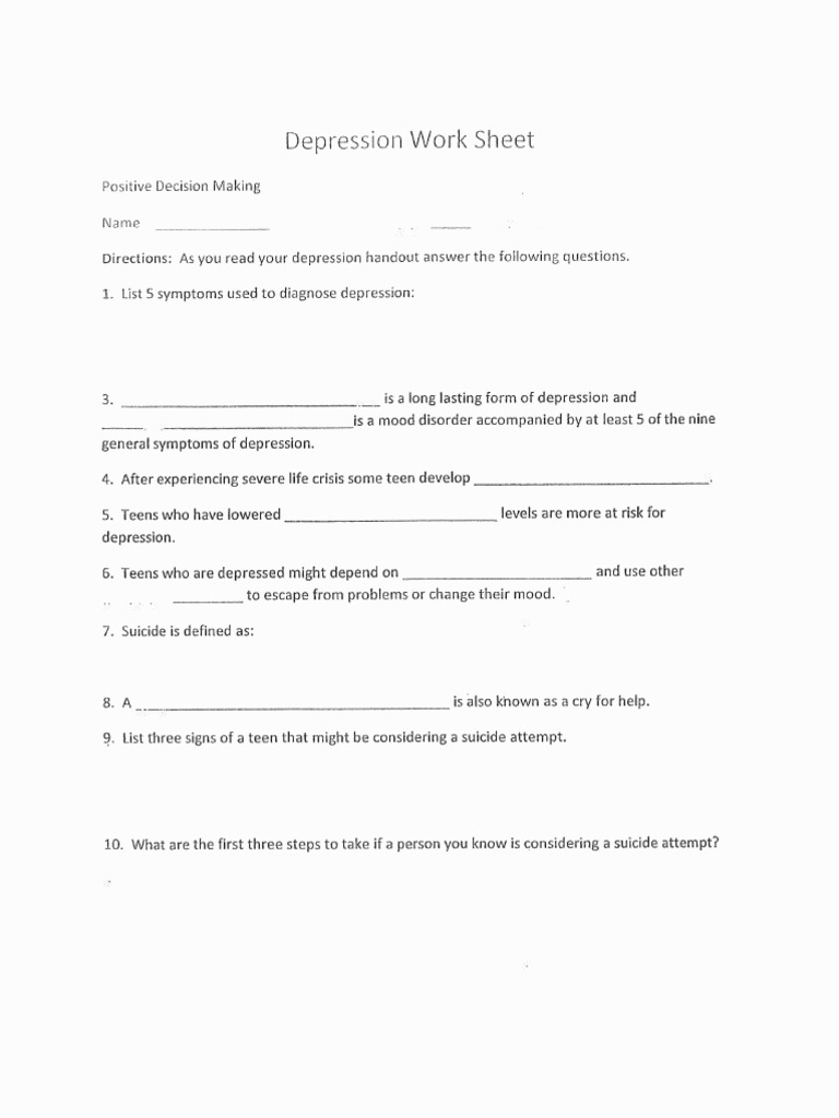 Depression Reading and Questions | PDF