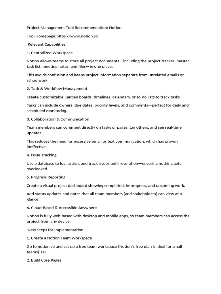 Project Management Tool Recommendation | PDF | Databases | Application ...