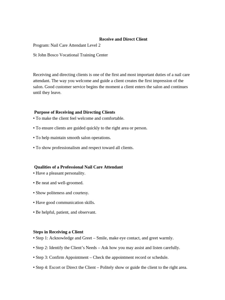 Receive and Direct Client Notes | PDF | Communication