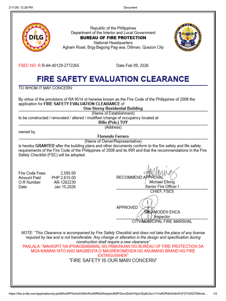 FSEC Ferrero | PDF | Fire Safety | Public Safety