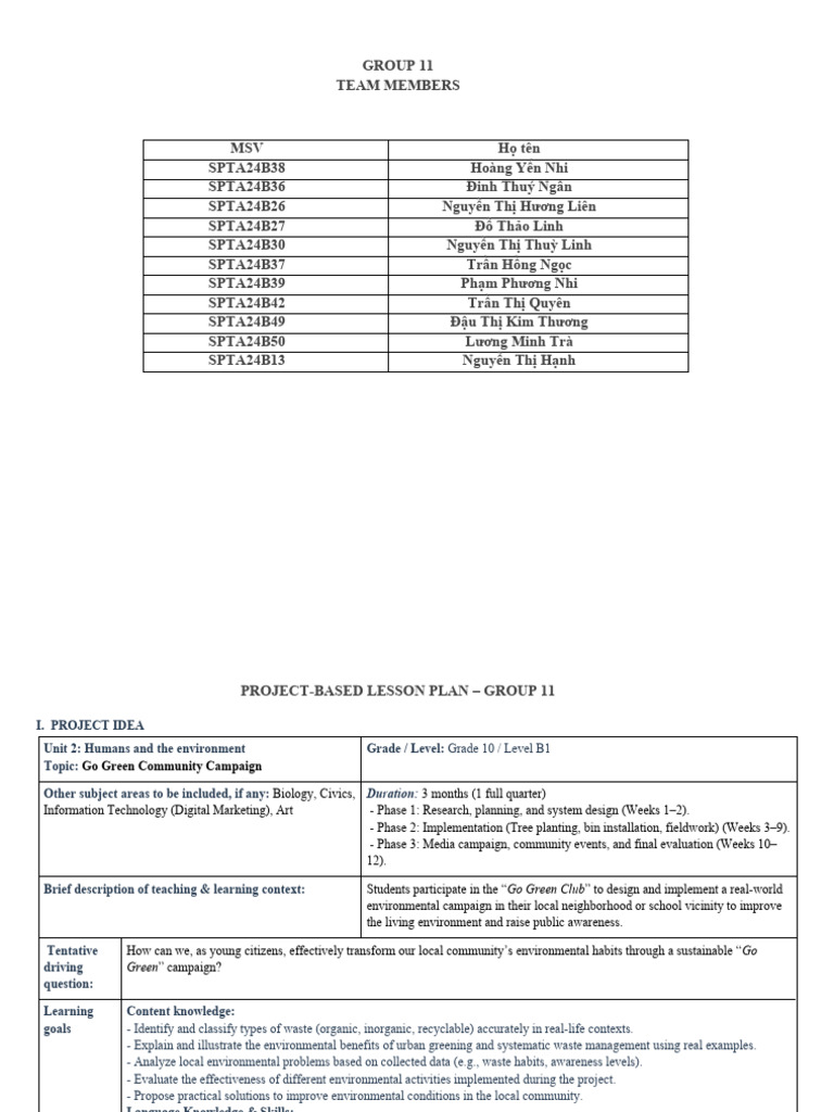 PBL Project Plan - Group 11 | PDF | Social Media | Popular Culture ...