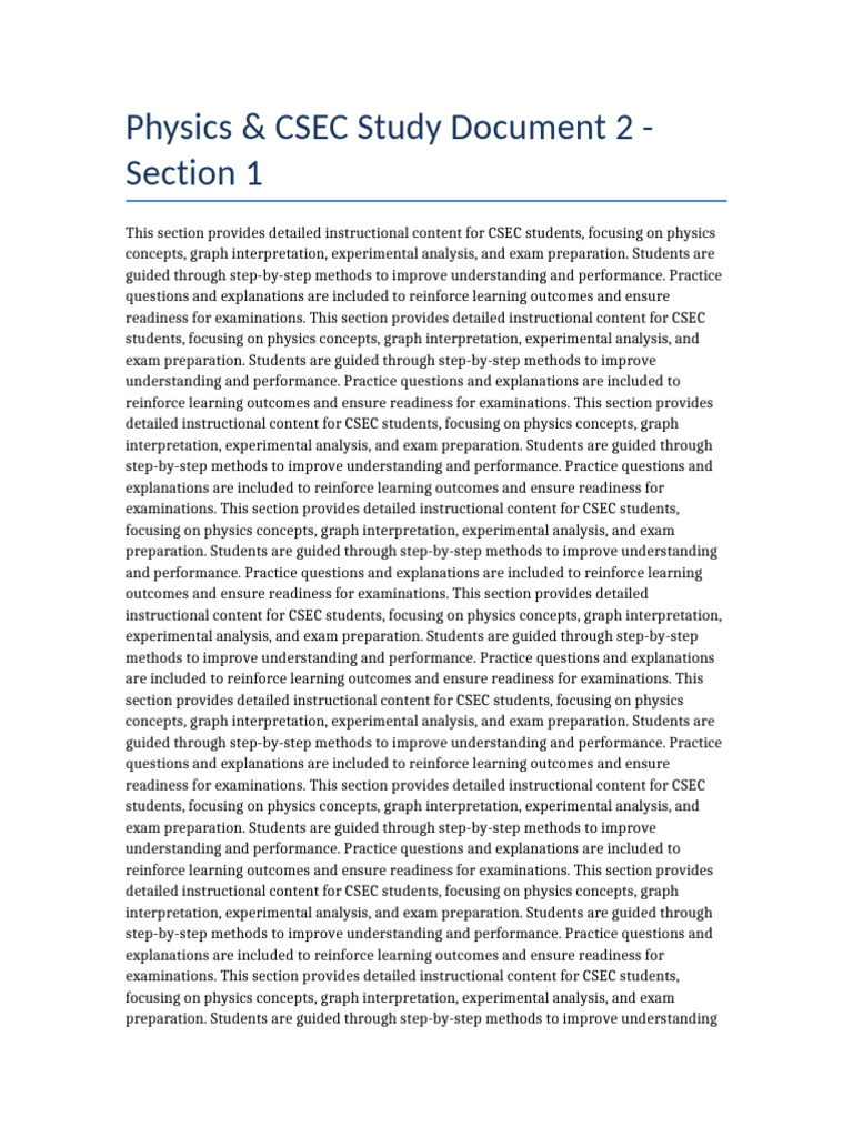 CSEC Physics Doc 2 | PDF