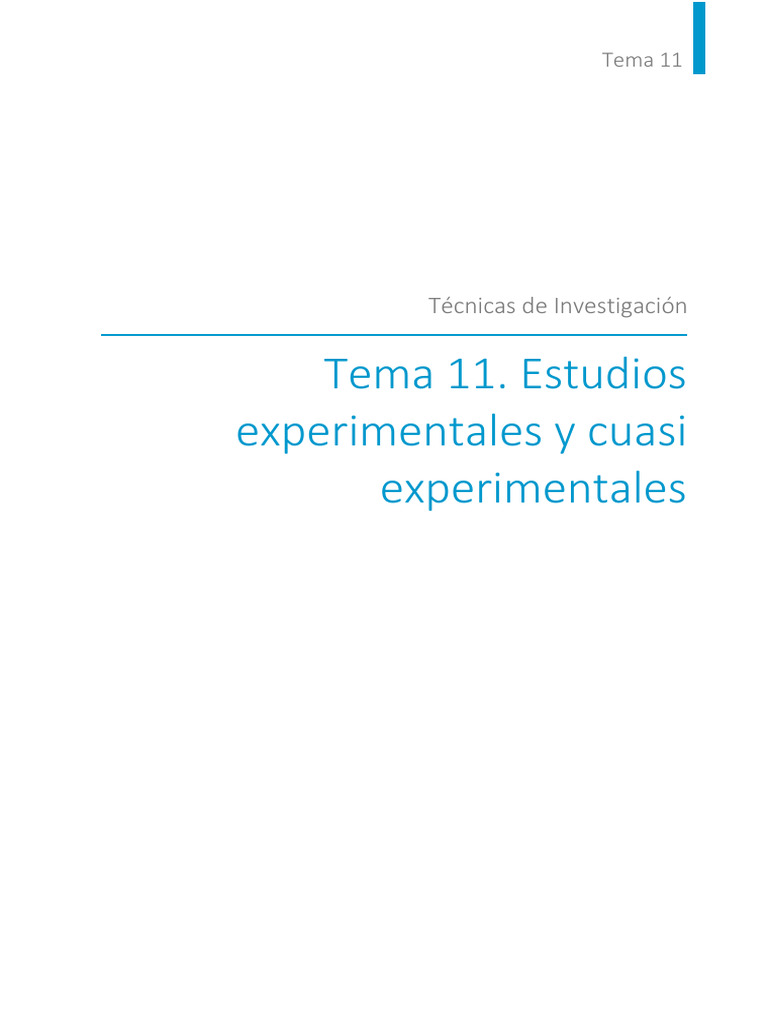 Tema 11. Estudios Experimentales y Cuasi Experimentales | PDF | Ensayo ...