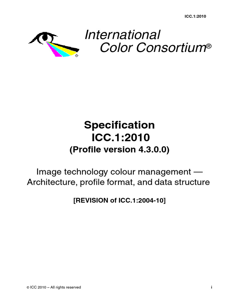 ICC.1_2010 for v4.3 | PDF | Color | Visual Perception