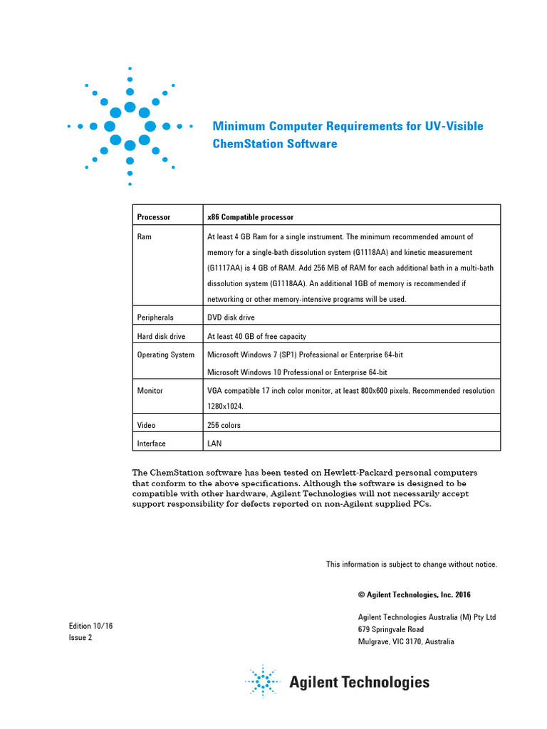Minimum Computer Requirements for UV | PDF