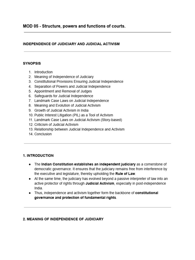 MOD 05 - Structure, Powers and Functions of Courts | PDF | Supreme ...