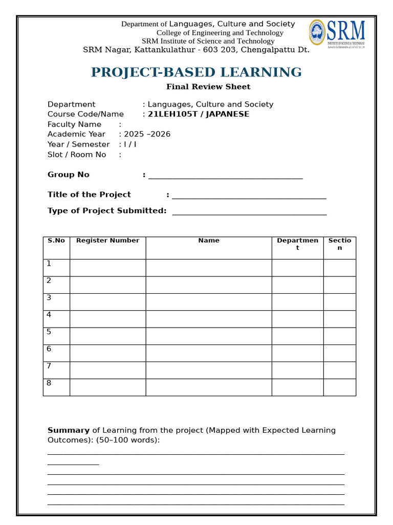 PBL Final Review Sheet | PDF