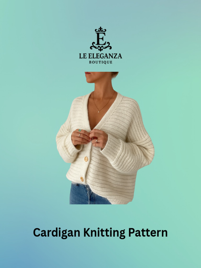 Cardigan Knitting Pattern | PDF | Knitting | Knitting Needle