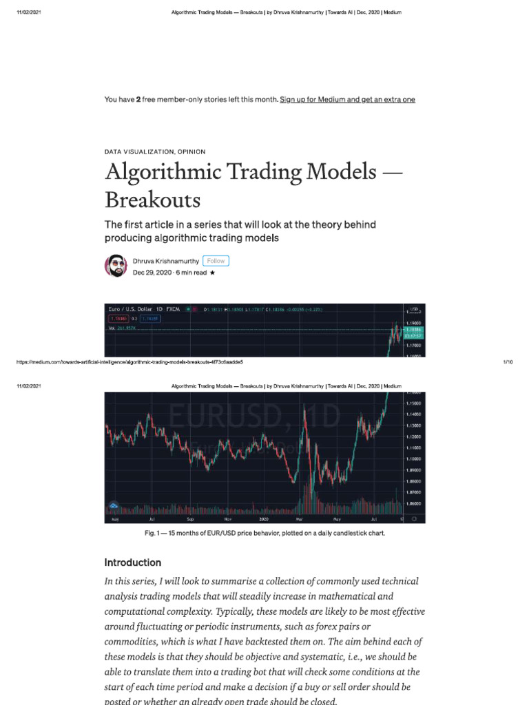 Algorithmic Trading Models Breakouts | PDF