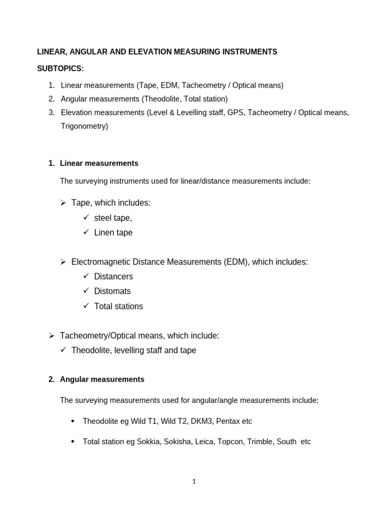 DLinear, Angular and Elevation Measuring Instruments | PDF