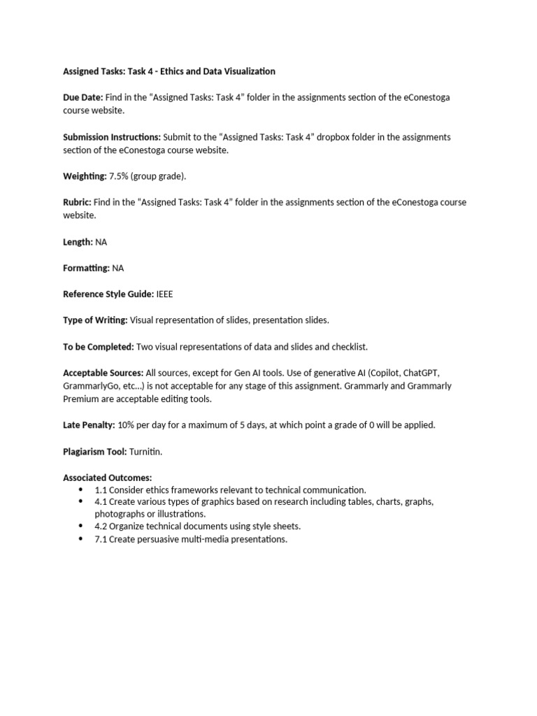 Assigned Tasks - Task 4 - Ethics and Data Visualization | PDF | Data
