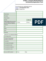 IATEFL Liverpool 2013 Conference Application Form