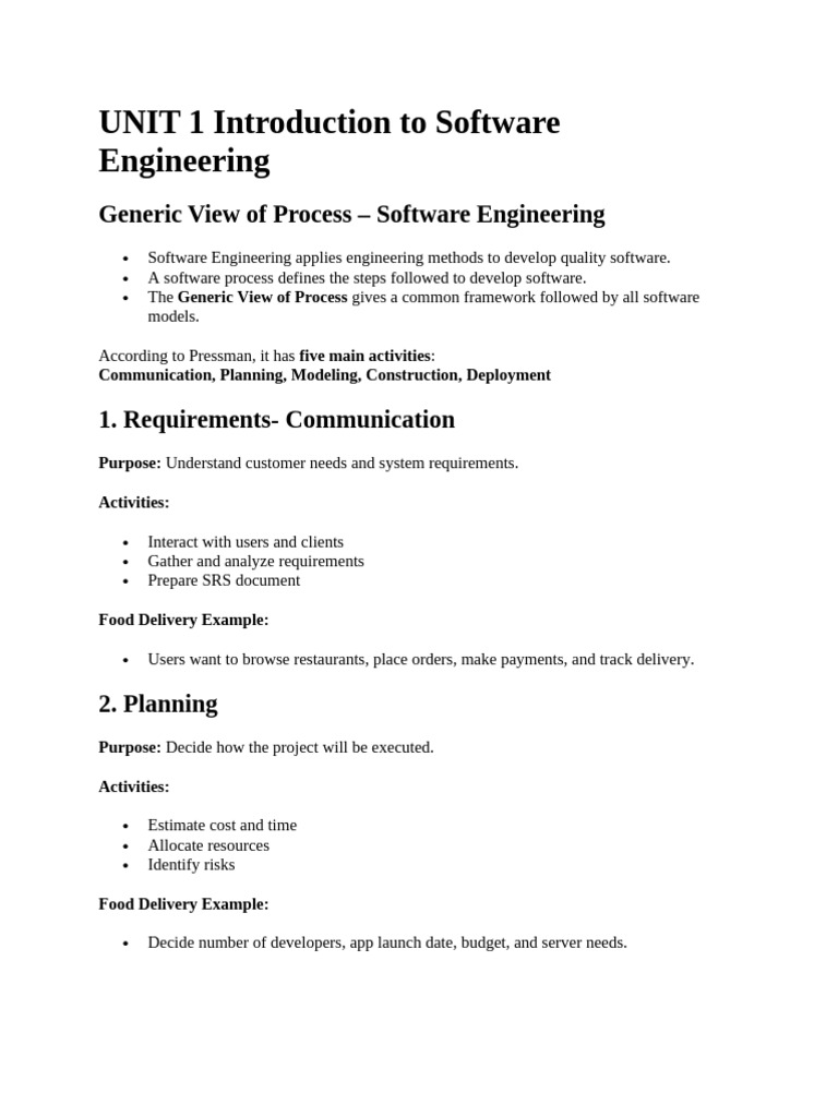 UNIT 1 Introduction to Software Engineering (Repaired) | PDF | Agile ...