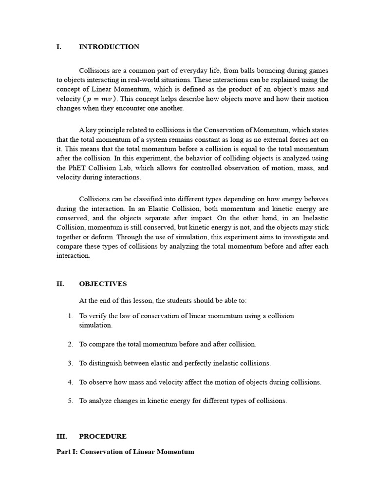 COLLISION | PDF | Collision | Momentum