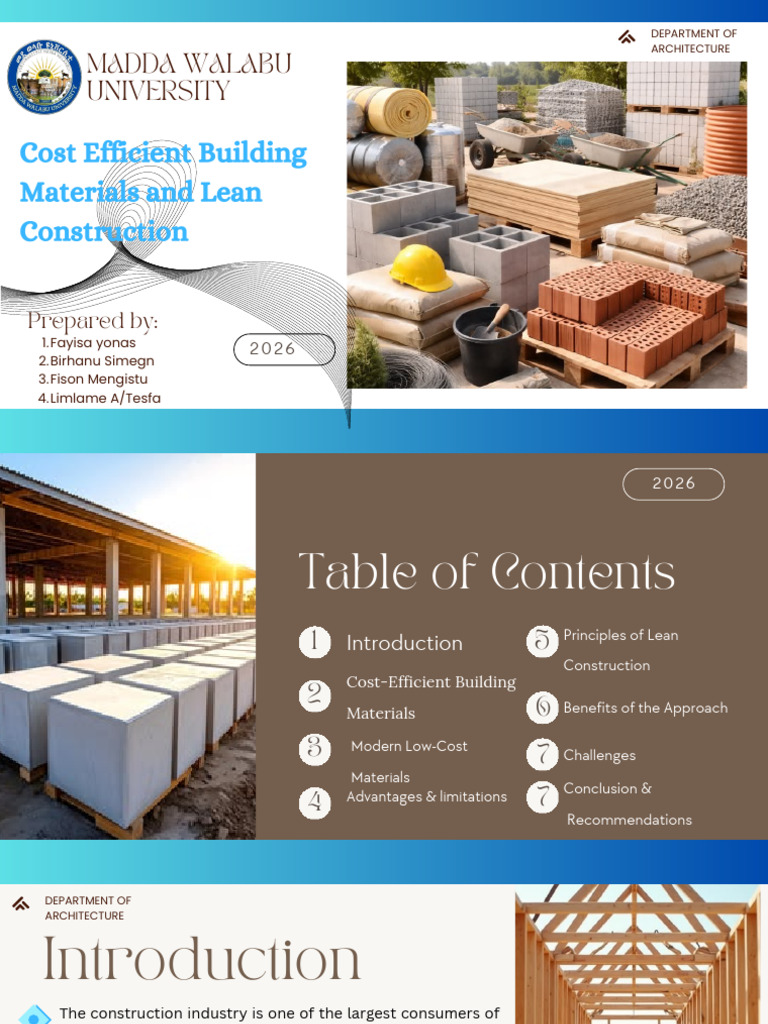 Cost Efficient Building Materials and Lean Construction Pptx (1) | PDF ...