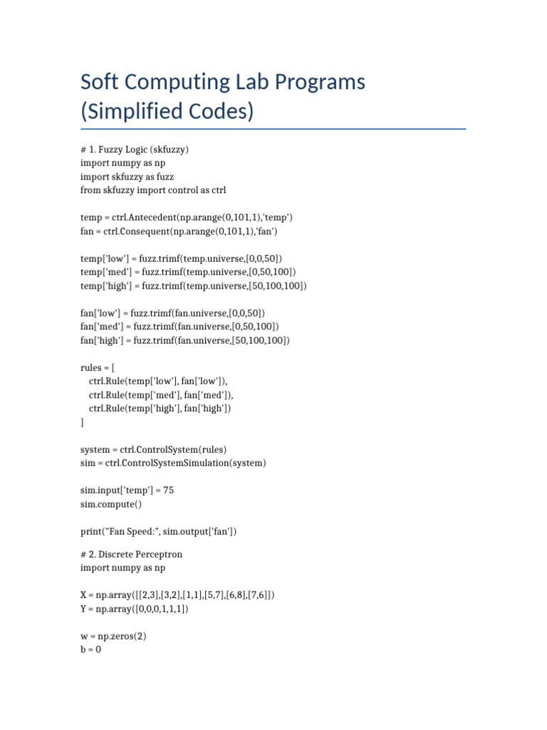 Soft Computing Lab Codes | PDF | Algorithms And Data Structures | Computing