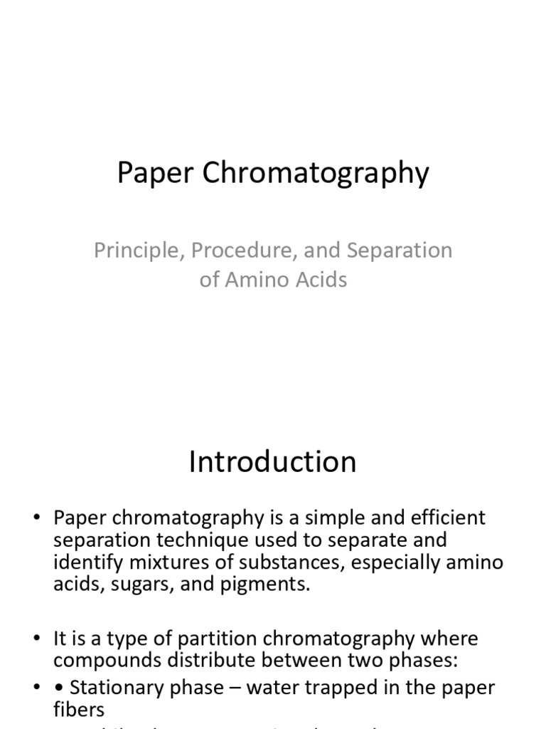 Paper Chromatography Lecture | PDF | Chromatography | Analytical Chemistry