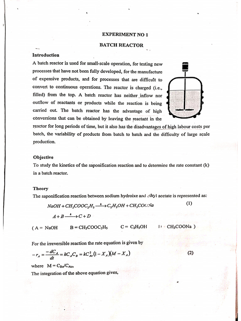 CRE Experiment 1 | PDF