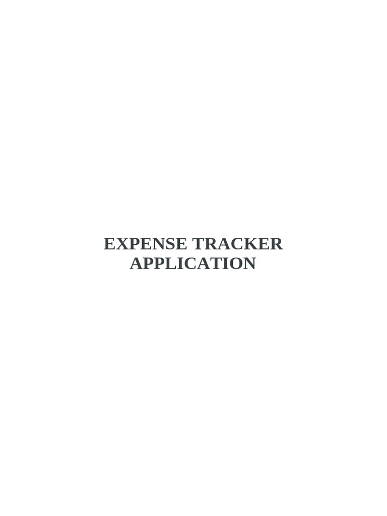 Expense Tracker Report318 | PDF | Databases | User (Computing)