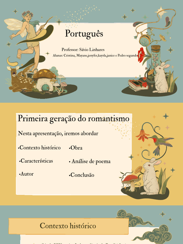 Romantismo Brasileiro - Primeira Geração (Poesia Nacionalista ...