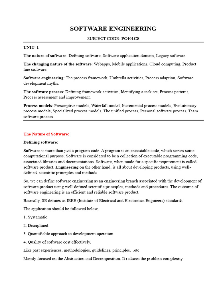 SOFTWARE ENGINEERING-1 (1) | PDF