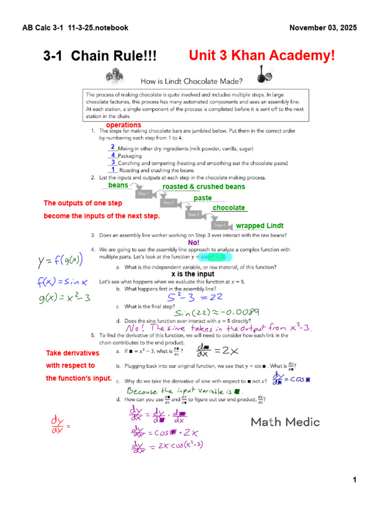 Calc 3-1 Lesson and Homework | PDF