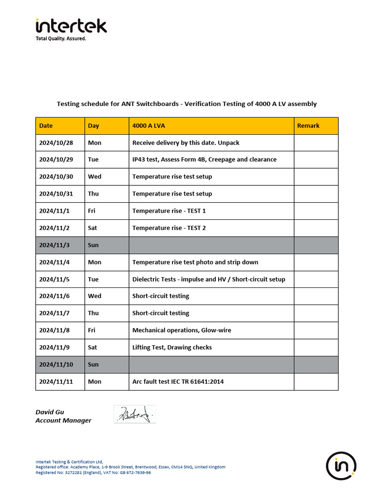 Intertek Testing & Certification 4000A | PDF