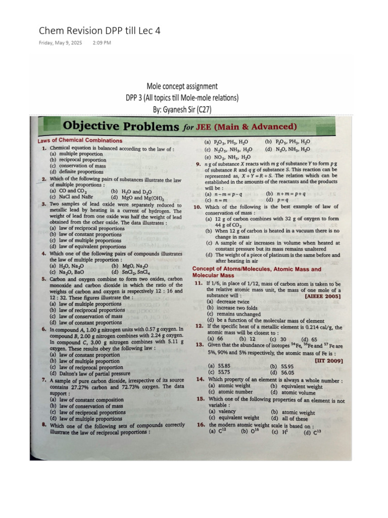 Assignment 2 Chem Revision | PDF