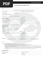 Standing Instruction Form for Bank Transactions | PDF | Finance & Money ...