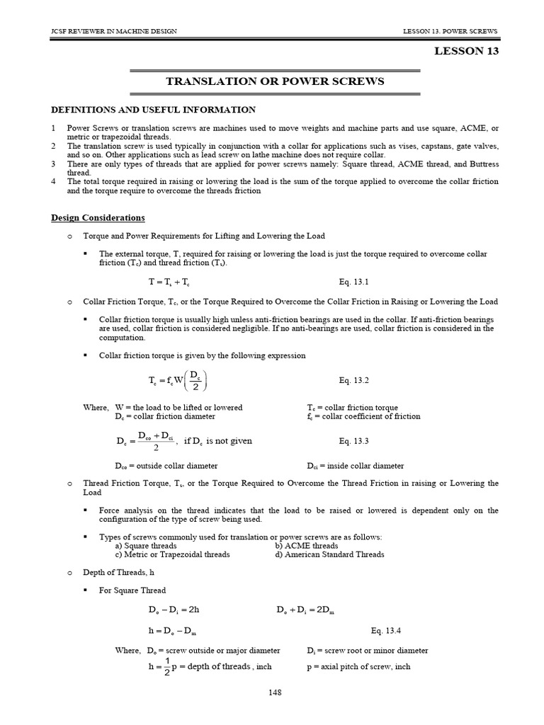 MODULE 13 | PDF | Screw | Mechanical Engineering