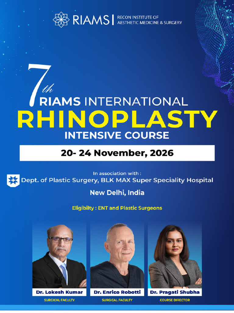 7th RIAMS Rhinoplasty Course Brochure | PDF | Plastic Surgery | Medical ...
