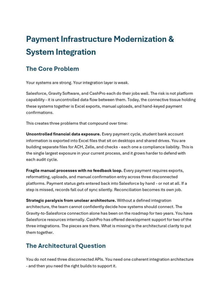 Proposal - Payment Infrastructure Modernization & System Integration ...