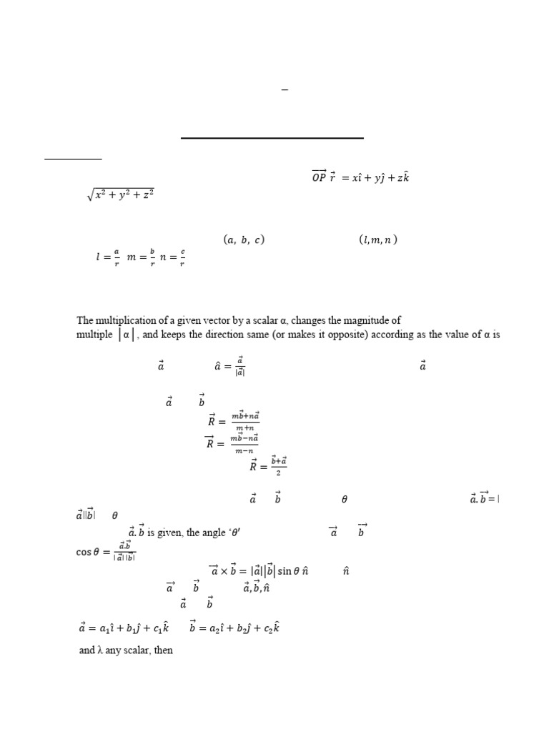 Vectors Algebra | PDF | Euclidean Vector | Norm (Mathematics)