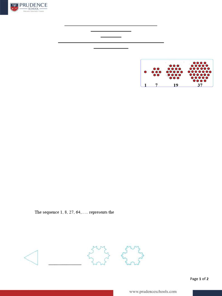 Ch1 Worksheet Patterns | PDF | Shape | Elementary Mathematics