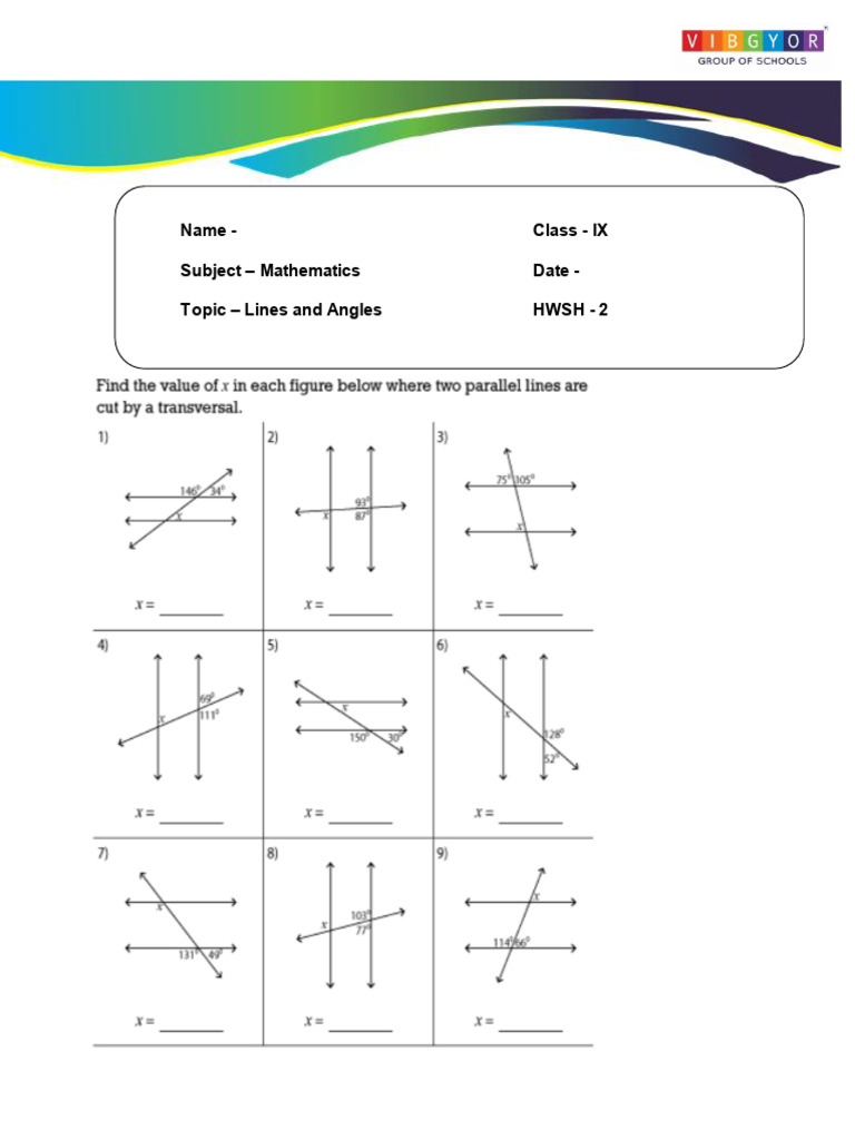 M3 HWSH2 Unit4 Lines and Angles 260413145530 | PDF