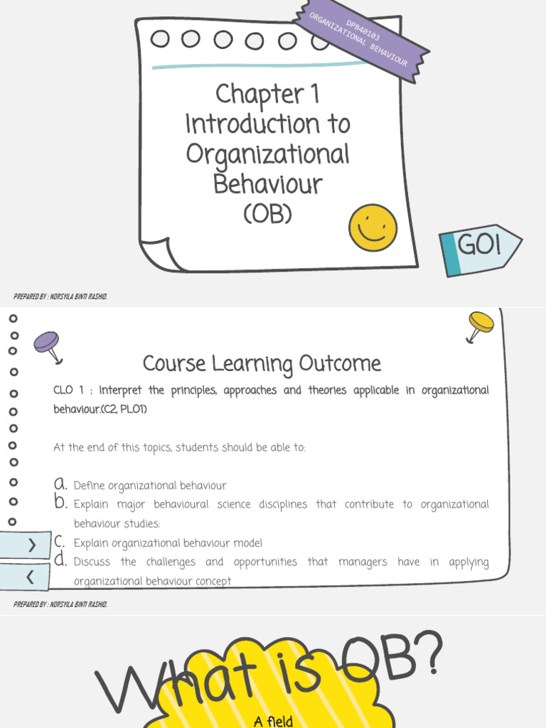 Chapter 1 Intro to Ob | PDF | Organizational Behavior | Behavior