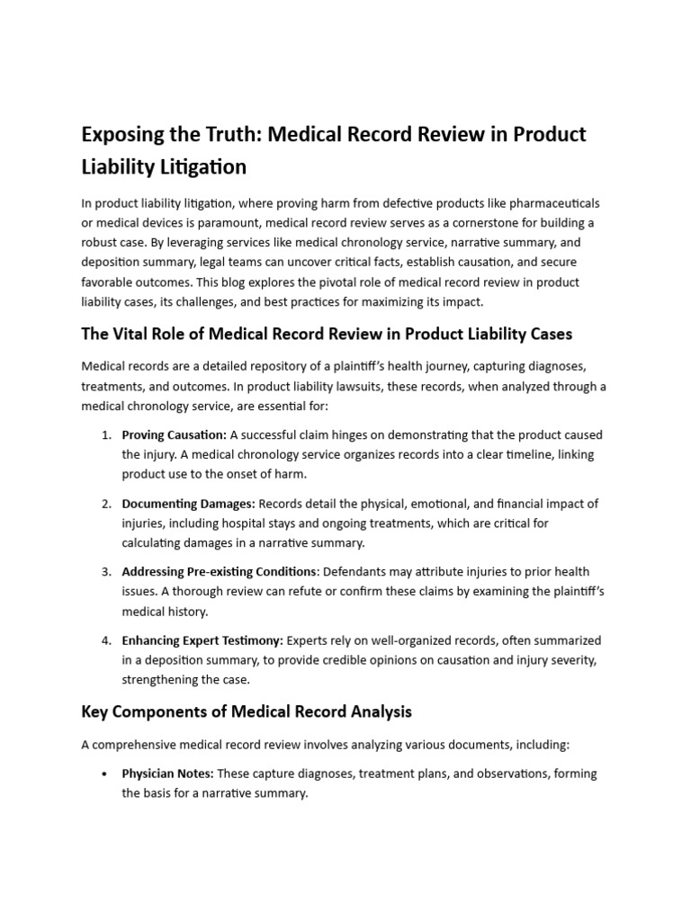 product liability | PDF | Product Liability | Medical Record