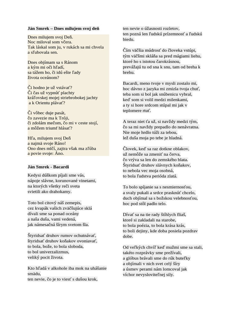 Ján Smrek - Texty | PDF