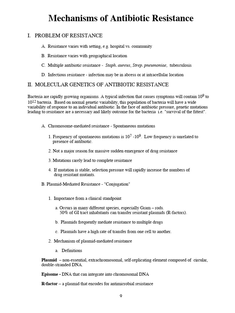 Mechanisms of Antibiotic Resistance | PDF | Antimicrobial Resistance ...