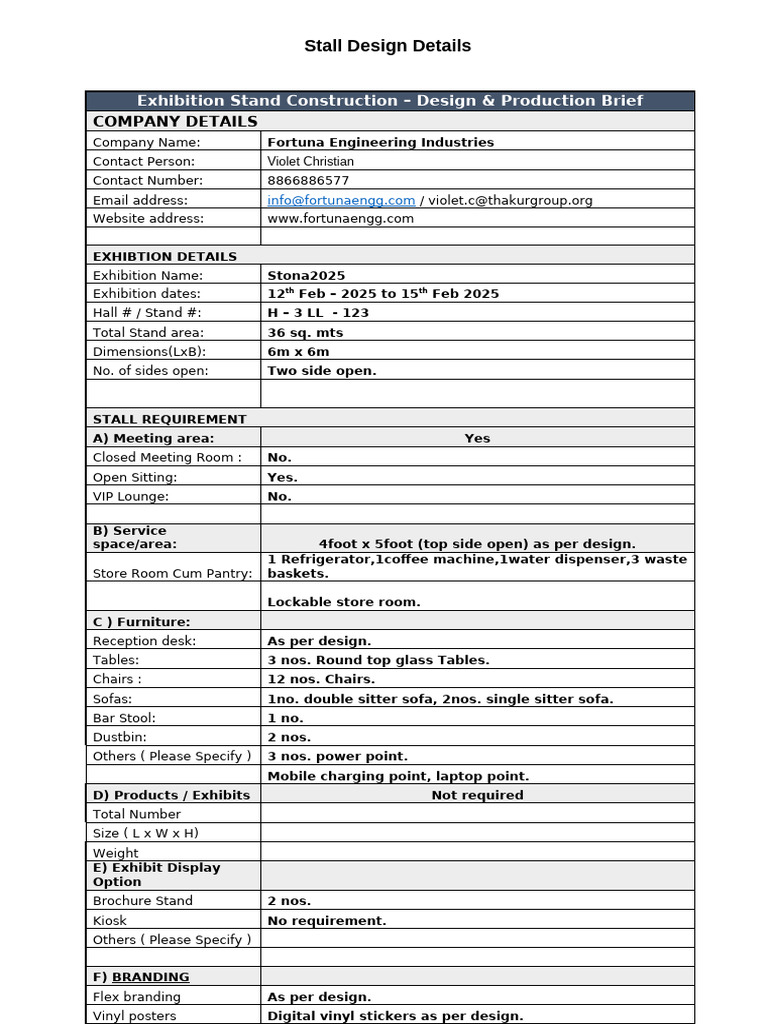 Stall Design Details (1) | PDF