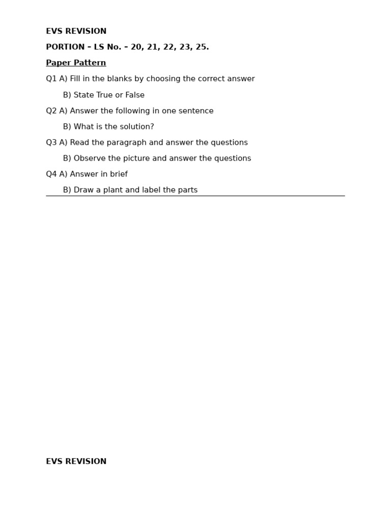 EVS Revision Answers | PDF | Foods | Seed
