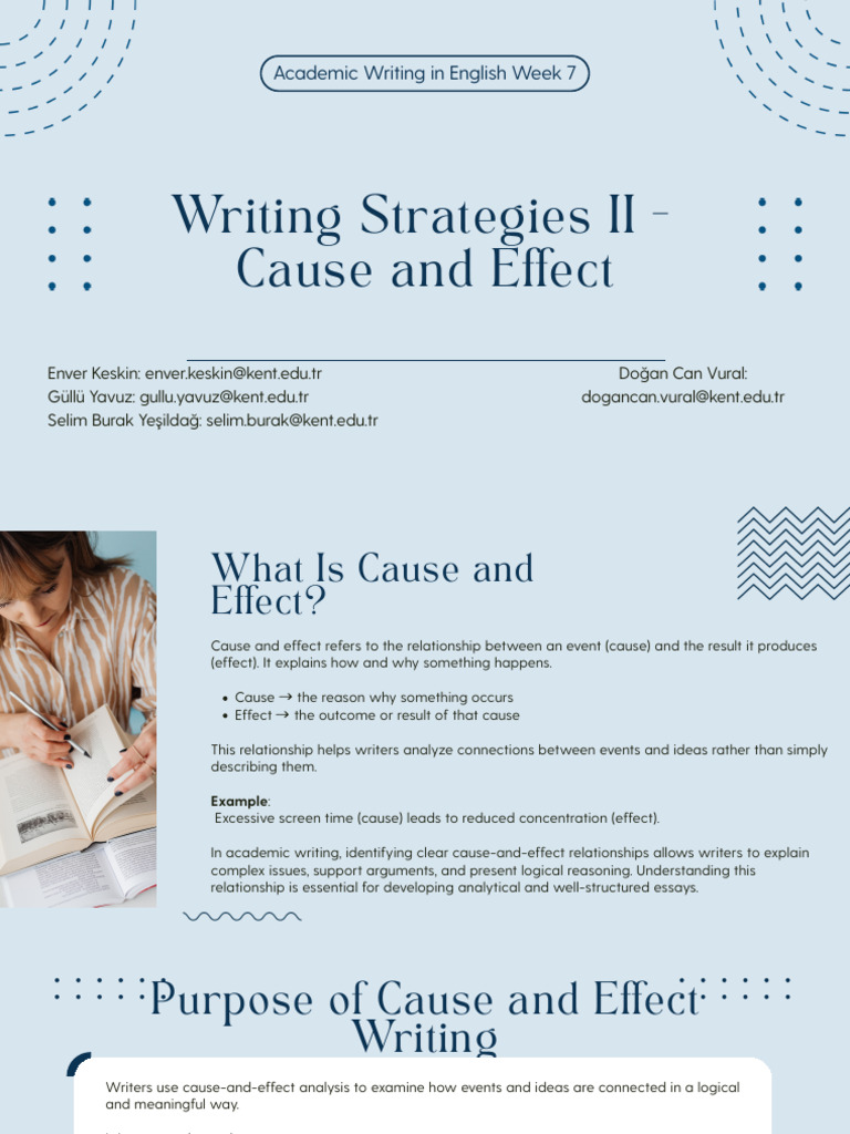 Academic Writing Week 7 | PDF | Causality | Essays