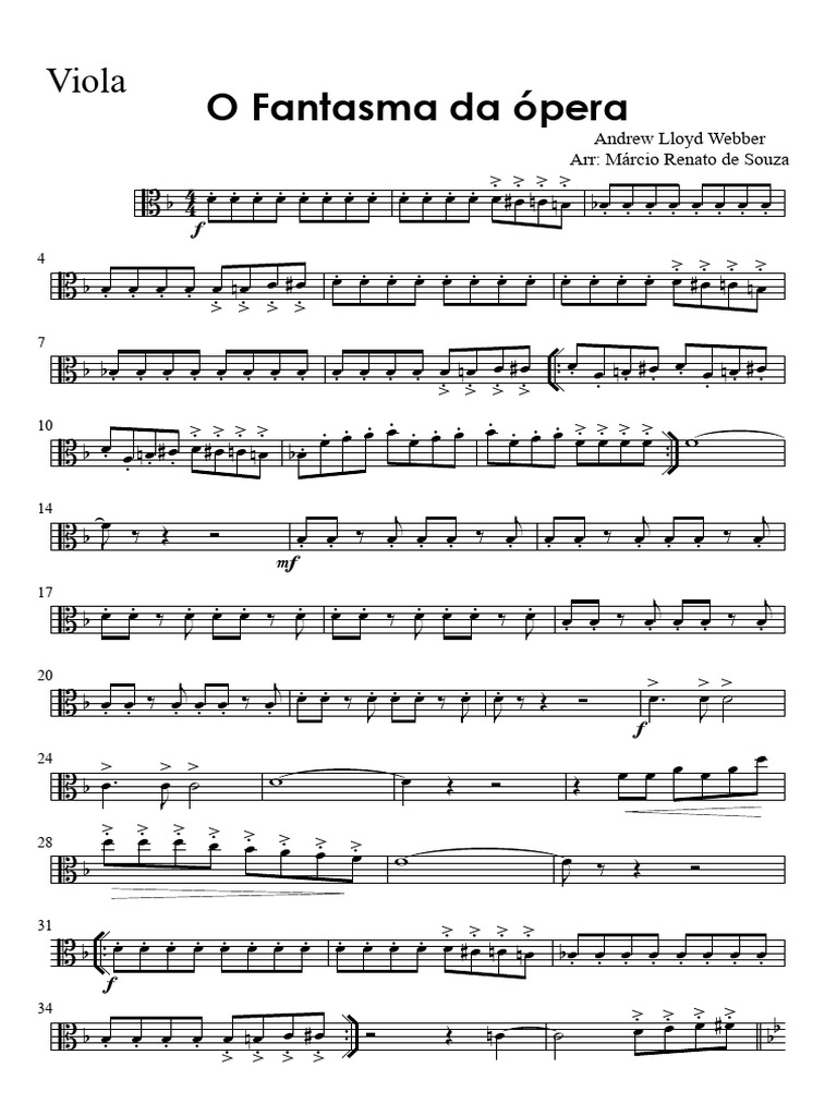 O Fantasma Da Opera - Viola | PDF