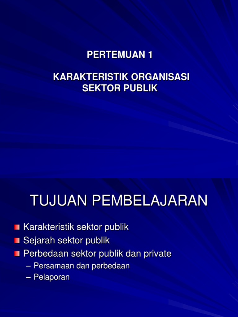 Karakteristik Organisasi Sektor Publik PDF Akuntansi Karakteristik Organisasi Sektor Publik PDF Akuntansi
