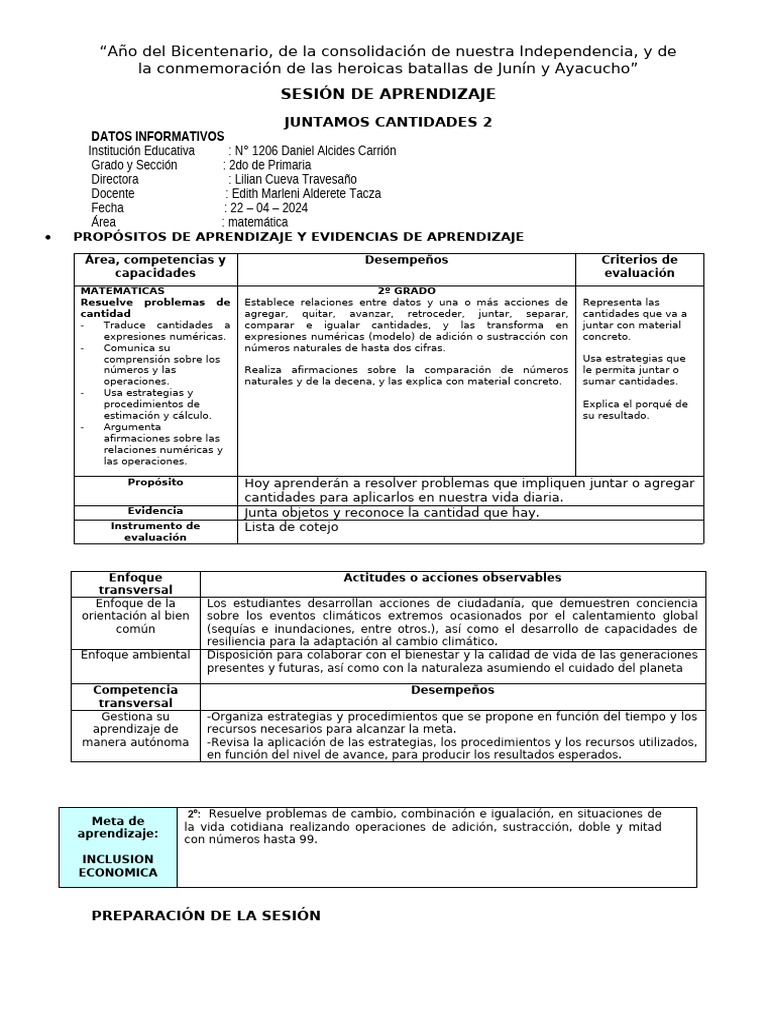 Guardado Con Autorrecuperación de 2º u3 s2 Sesion d2 Mat Juntamos ...
